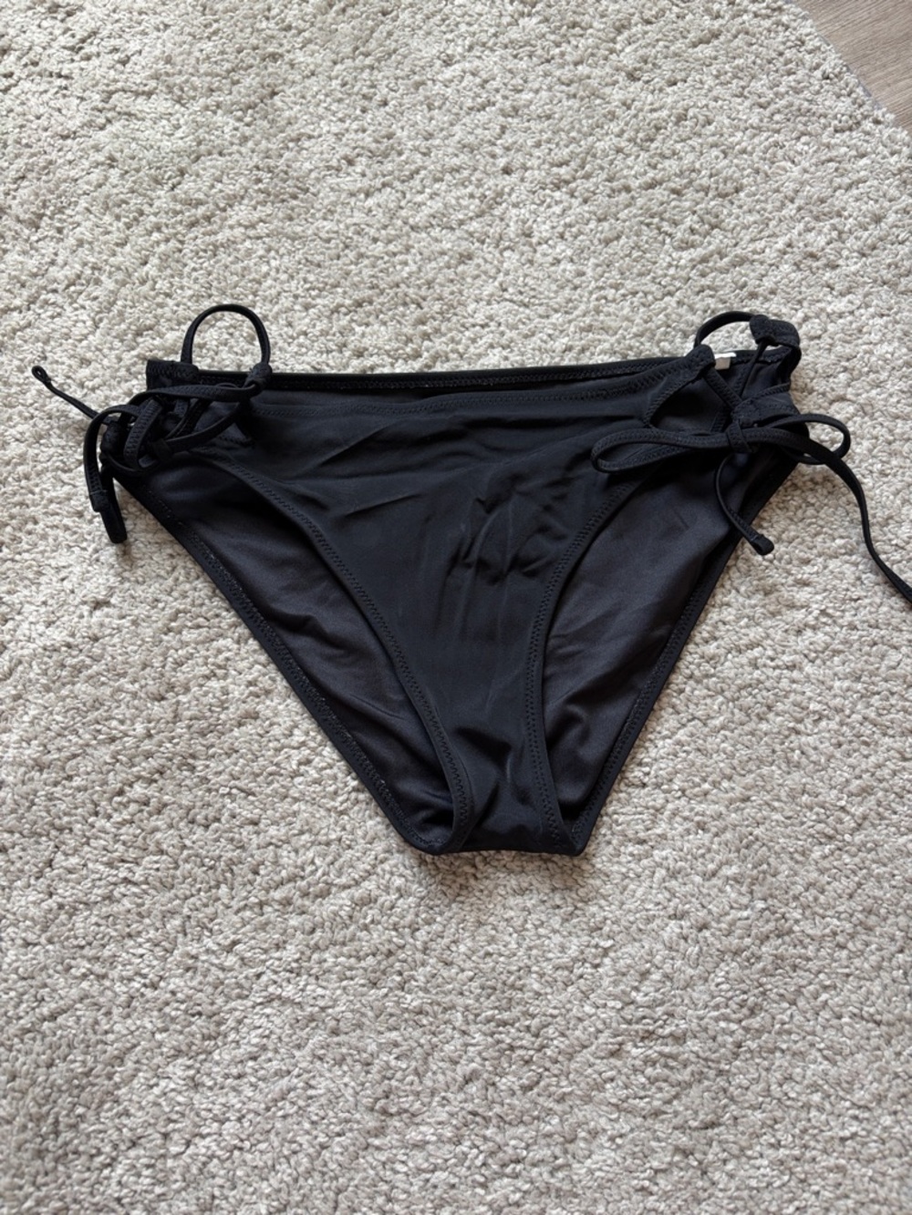 Shade & Shore Black Tie-Side Bikini Bottom